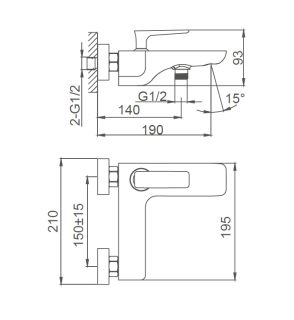 Смеситель для ванны Wonzon & Woghand Shark WW-483101-CR хром